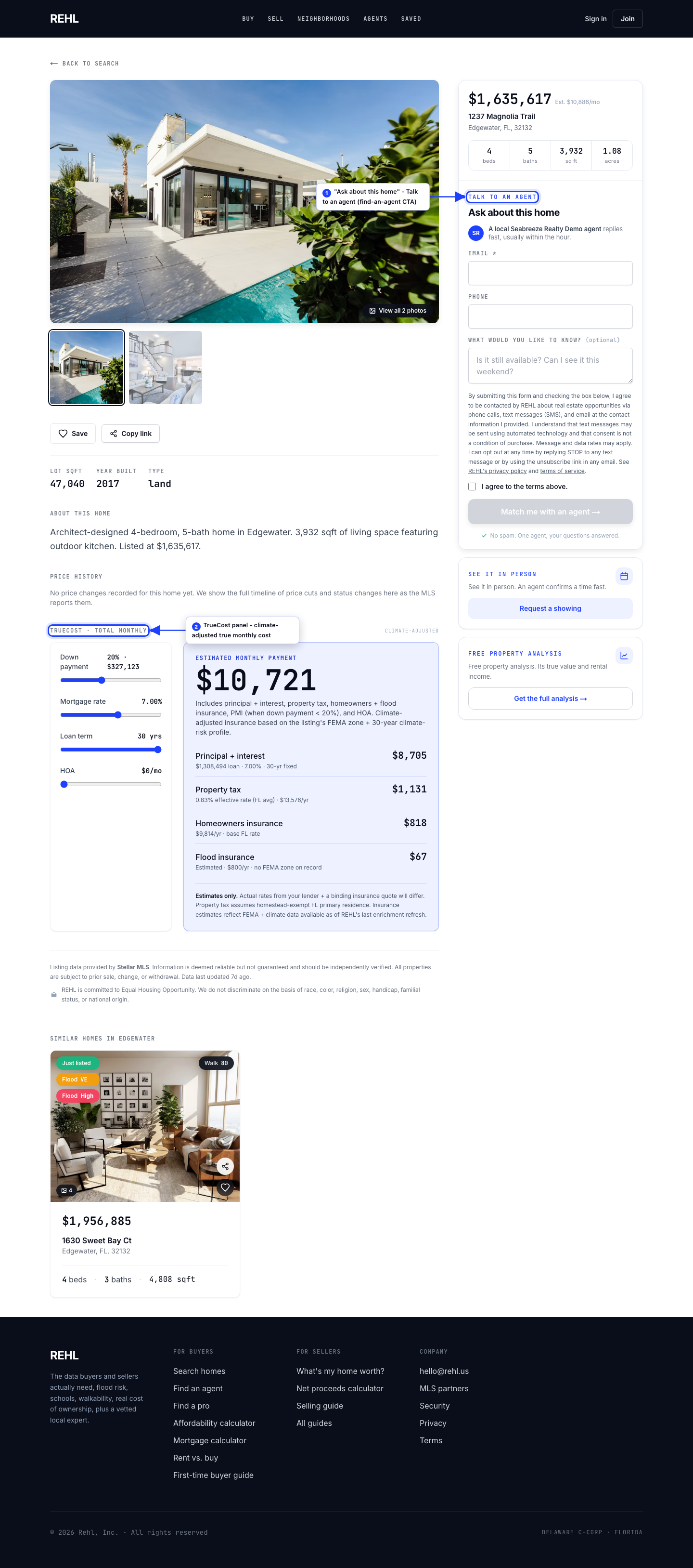 A listing detail page.